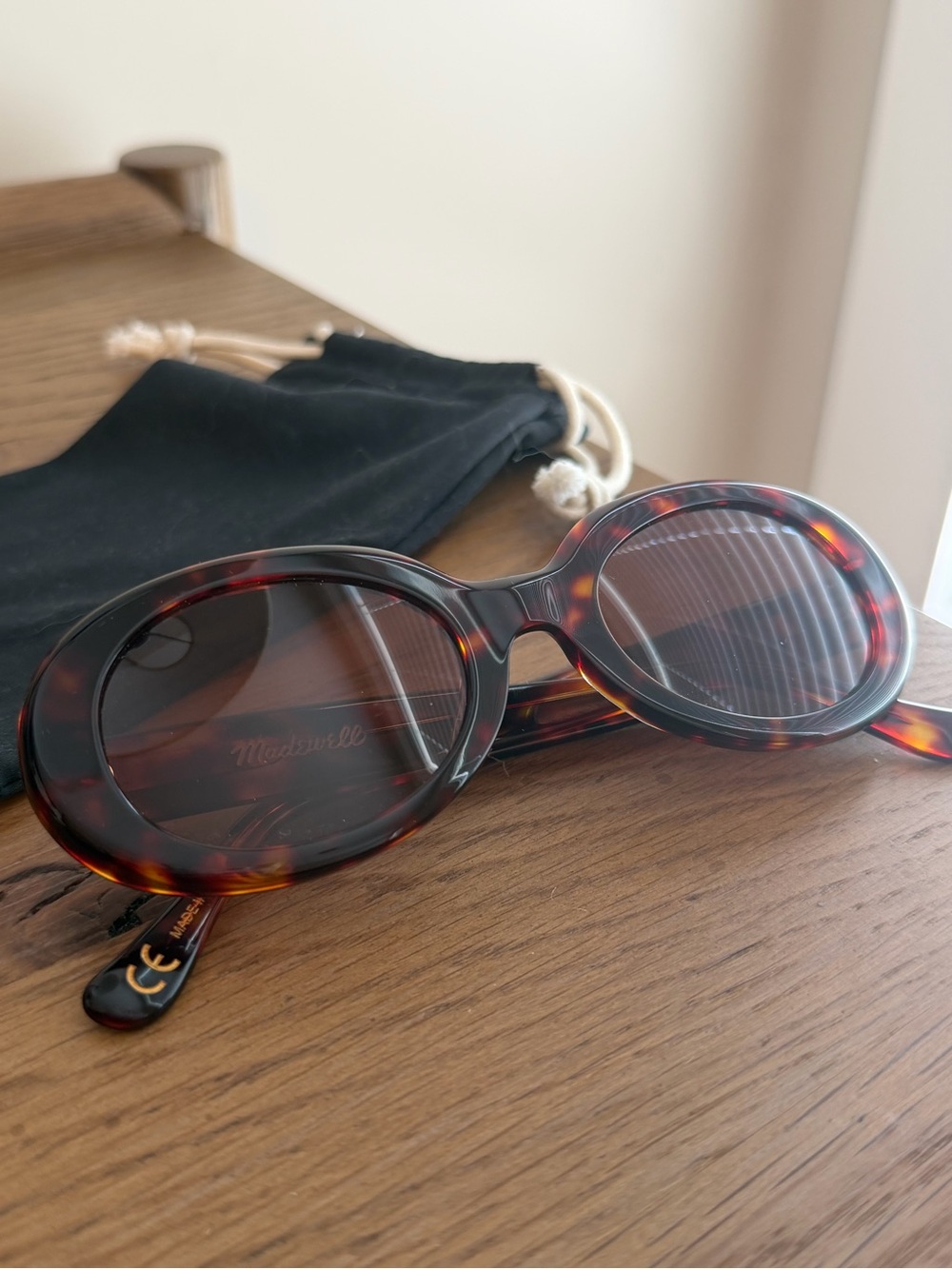 New $75 Madewell Valoma Tortoise Chunky Oval Sunglasses - Picture 7 of 9